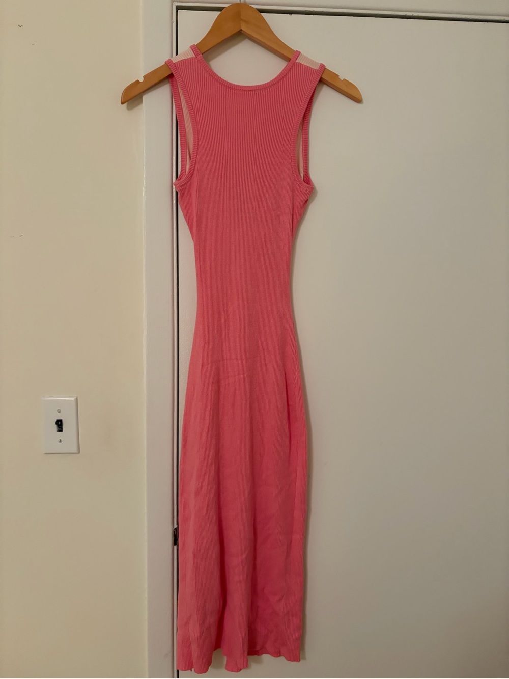 SHEIN Pink Ribbed Tank Maxi Dress